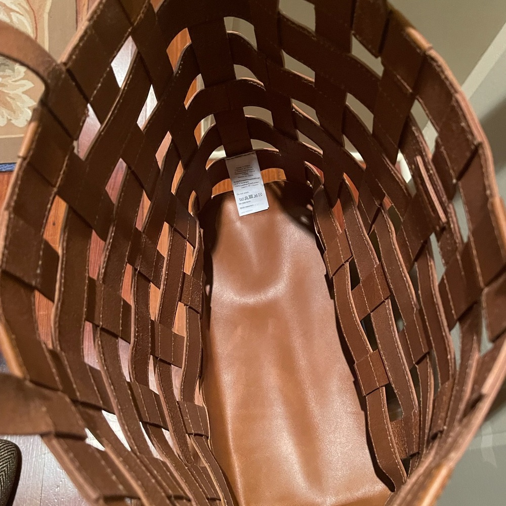 Madewell Brown Basketweave Leather Tote Bag - Picture 3 of 11